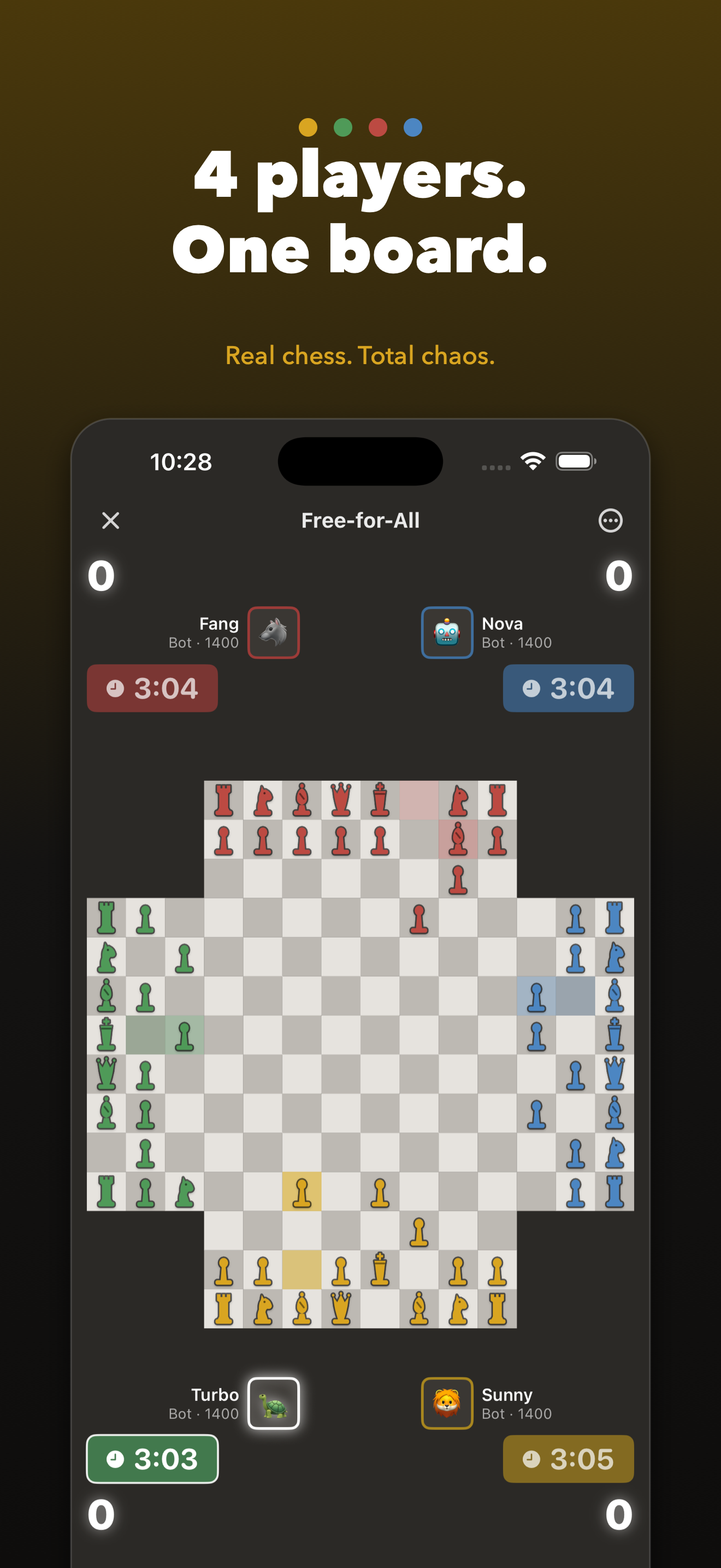 Four-player chess board